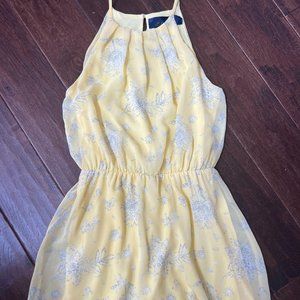 Yellow Blue Rain Dress. Size XS.